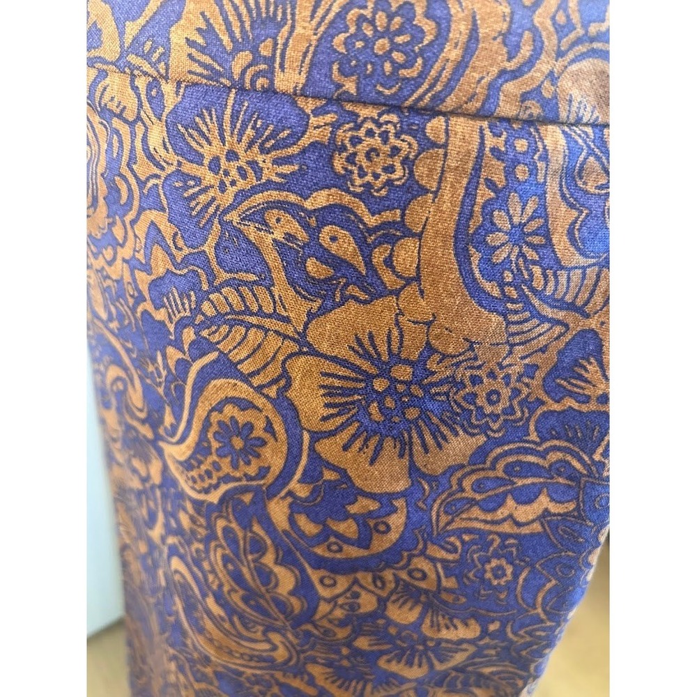 Ann Taylor LOFT Blue Bronze Paisley Floral Pencil Skirt Size 10 Office Career - Picture 4 of 9